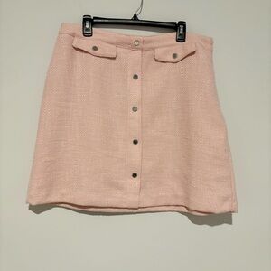 Marc New York Andrew Marc Button Front tweed Mini Skirt pink Size 16